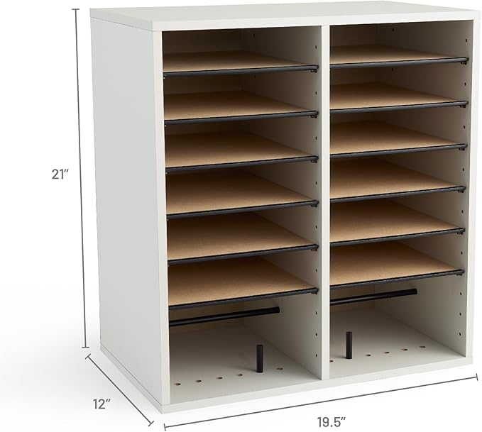 Safco 9422GR Wood Adjustable Literature & Paper Organizer, 16 Adjustable - Image 6