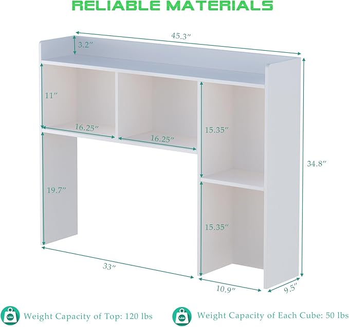 OSCHF Wooden Desktop Hutch Bookshelf - Image 3