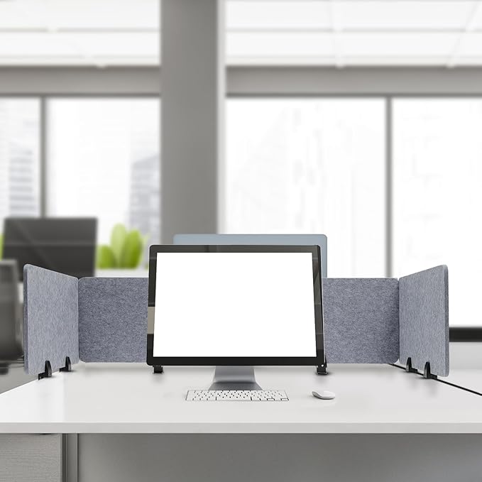 ReFocus Raw Clamp-On Acoustic Desk Divider Mounted Privacy Panel Set – Reduce - Image 3