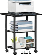 Lerliuo 3-Tier Printer Stand, Industrial Mobile Printer Table by Lerliuo