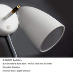 Ahaloye Set of 2 White Wall Sconce Finished Rotatable Simplicity Wall Mount - Image 3