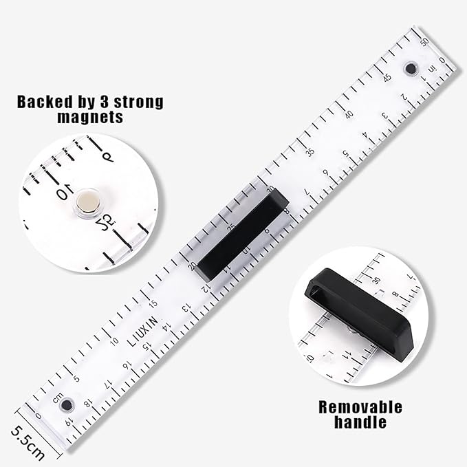 Magnetic Geometry Tool, Protractor, Triangle Rulers Easy Attachment Blackboard - Image 4