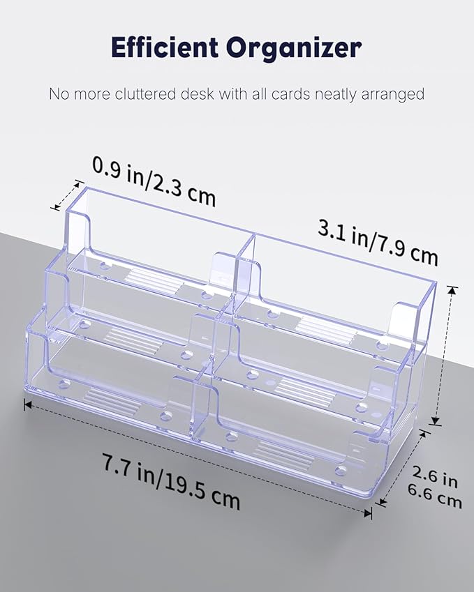 Uniclife 2 Pack Acrylic Business Card Holder - Image 2