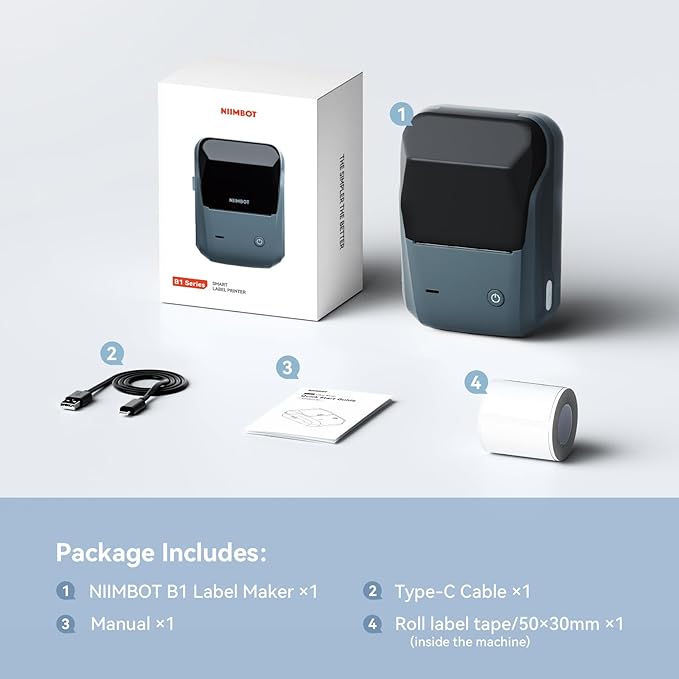 NIIMBOT B1 Label Maker with Tapes, 2 Inch Portable Thermal Label Printer - Image 9