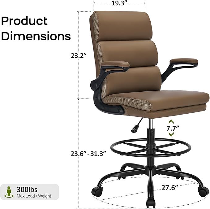 Drafting Chair Tall Office Chair - Image 2