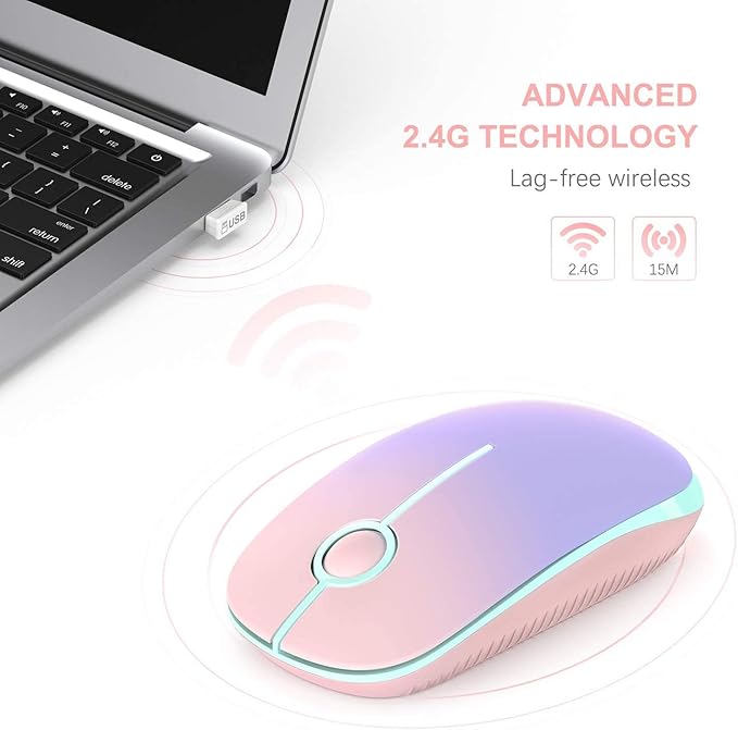 VssoPlor Wireless Mouse, 2.4G Slim Portable Computer Mice - Image 2