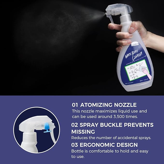 loukin Non-Toxic Whiteboard Cleaner, 17 fl oz Dry Erase Board Cleaner, Low-Odor - Image 4