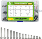 230Pcs(115 Pair) Phillips Chicago Binding Screws Assorted Kit Binding Screw Post Extenders for DIY Leather Decoration Scrapbook Photo Albums M5 x 5/6/8/10/12/15/18/20/22/25/30/35/40mm Silver