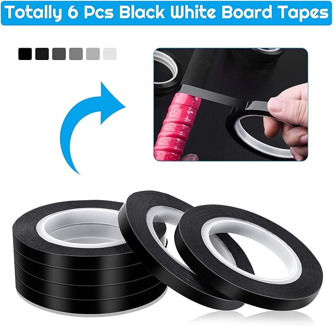 Audab 6 Rolls 1/4 Pinstripe Tape Vinyl Chart /White Board Tape Lines Dry Erase - Image 2