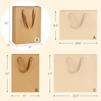 BagDream Brown Gift Bags with Handles 8x4x11 Inch 50pcs Brown Kraft Paper Bags - Image 2