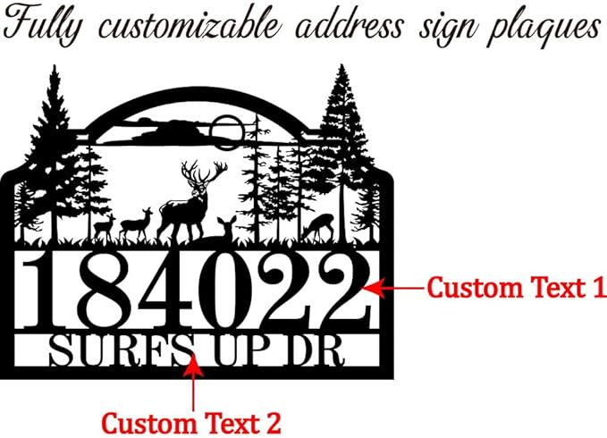 Custom Modern Address Signs for Houses, Personalized House Numbers for Outside - Image 4