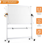 VIZ-PRO Double-Sided Mobile Whiteboard, 48 x 48 Inches, Magnetic Rolling Dry - Image 3