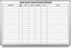 Make Ready Maintenance/Repairs Whiteboard 60" x 40"