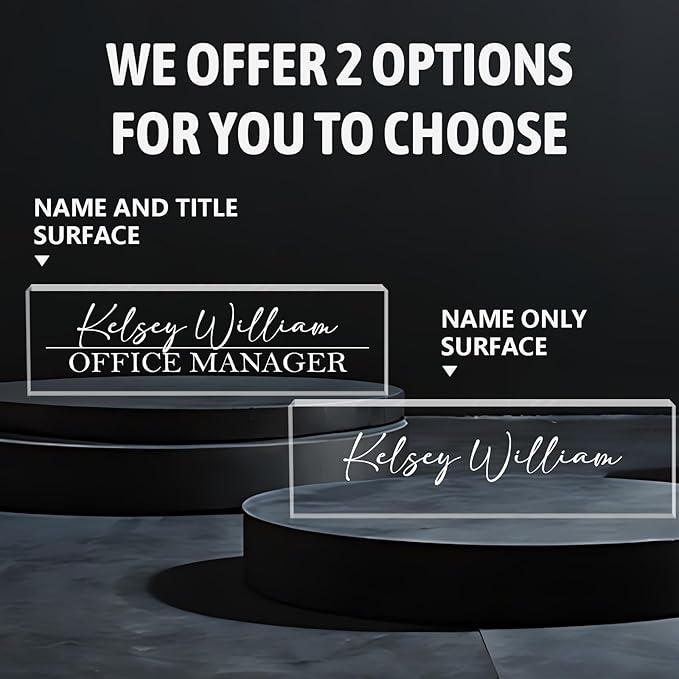 Personalized Name Plate for Desks, Custom Desk Name Plates, Acrylic Name Plate - Image 2