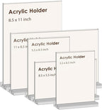 newnewshow Acrylic Sign Holder 5.5x8.5 Inch 3 Pack Vertical T Shape - Image 5