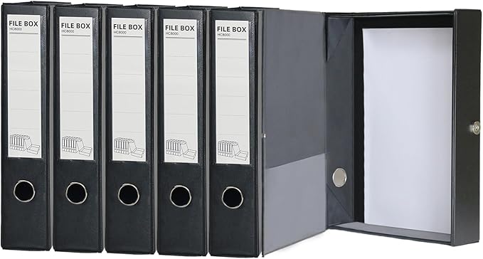 URbantin 6 Pack Foldable A4 Box Files, Plastic Archive Folders, 65mm Spine by URbantin
