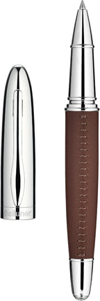 BEILUNER 318 Luxury Leather Pen, Hand-Stitched Premium Leather, Chrome-Plated by BEILUNER