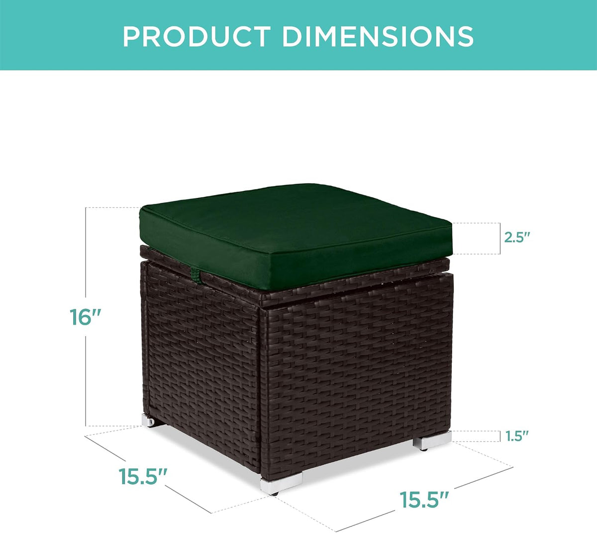 Best Choice Products Set of 2 Wicker Ottomans, Multipurpose Outdoor Furniture...