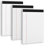 3 Pack White Legal Pads 8.5 x 11 Note Pads, Wide Ruled Notepads, Micro by NotePads