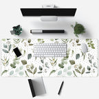 Green Mouse Pad Boho Desk Mat, Speckled Textured Greens Cool Aesthetical Mouse - Image 3