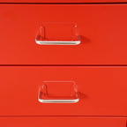 4 Drawer File Cabinet with Lock,Metal Office Filing Cabinets for Home Office,Metal Vertical File Storage Cabinet with Wheels,Storage A4/Letter/Legal (Red)