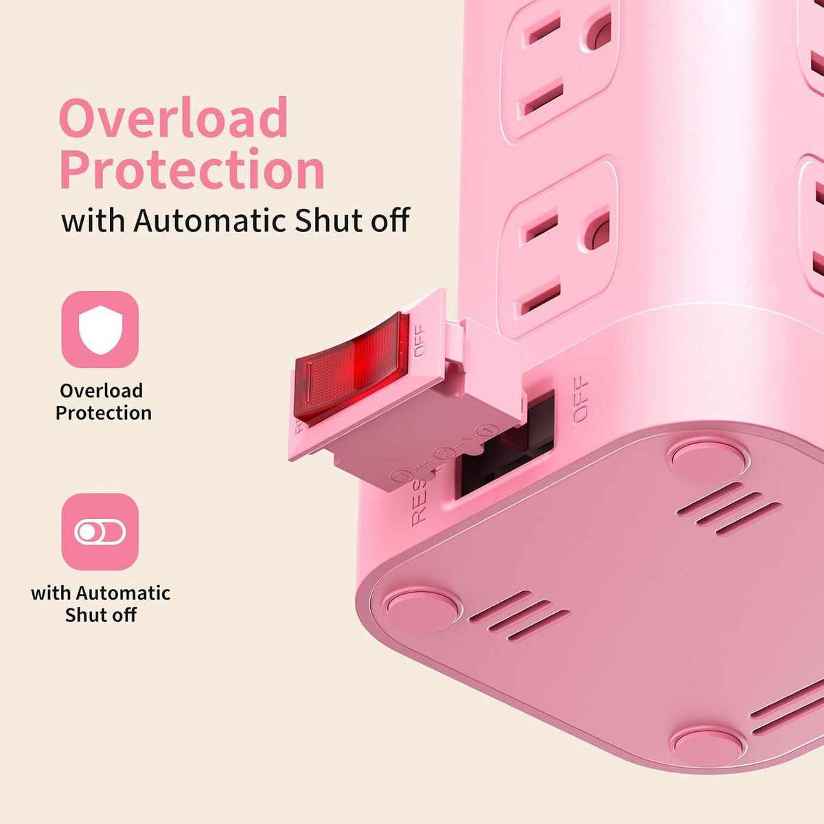 Extension Cord with Multiple Outlets, SMALLRT Outlet Extender with 12 AC Outl...