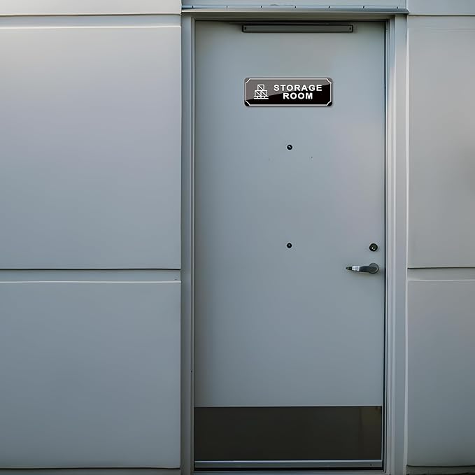Storage Room Door Sign for Business, Self-Adhesive Durable Modern Storage Room - Image 7