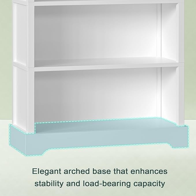 TVU 5-Tier Wooden Book shelf, Floor-Standing Display Bookcase, Farmhouse Style - Image 7