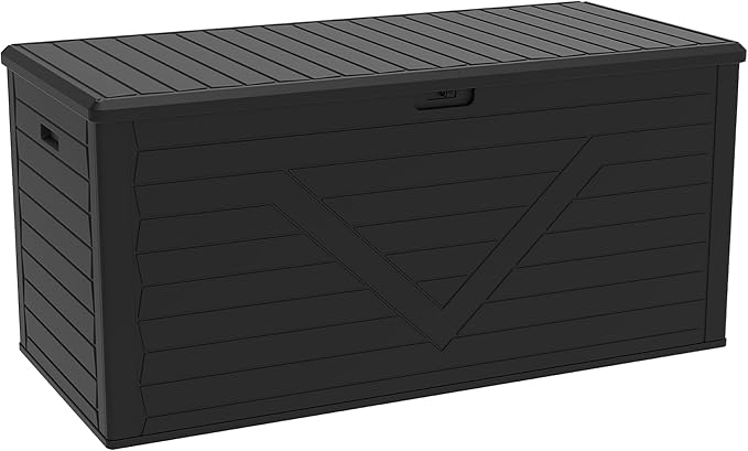 PATIOEASY Outdoor Storage Box 260GAL Waterproof Resin Deck Box, UV-Resistant by Unknown