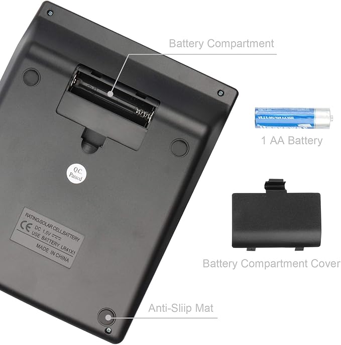 HIHUHEN Large Electronic Calculator Counter Solar & Battery Power 12 Digit - Image 3
