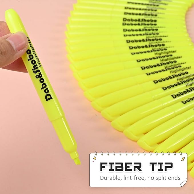 Dabo&Shobo Yellow highlighter, 60 Pack -bright color, chisel tip, - Image 5