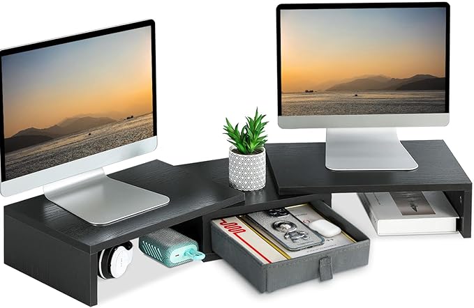 TEAMIX Dual Monitor Stand Riser by TEAMIX