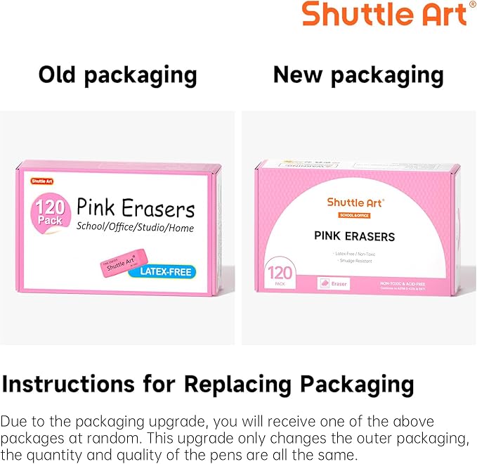 Pink Erasers, Shuttle Art 120 Pack Pink Erasers Bulk - Image 8