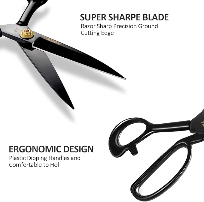 Sewing Scissors, 12 Inch Fabric Dressmaking Scissors Heavy Duty Shears Sharp - Image 2