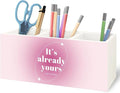 URLLUAE Preppy Pink Aura Inspirational Wooden Pen Pencil Holder by Unknown