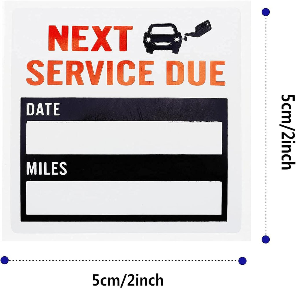 Oil Change Service Reminder Stickers - 300 Pcs 2x2 Black, Next Service Due Roll, Removable Vinyl Peel & Write, No Residue Car Sticker (1)