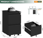 TEEALUBAN 2 Drawer File Cabinet - Image 2