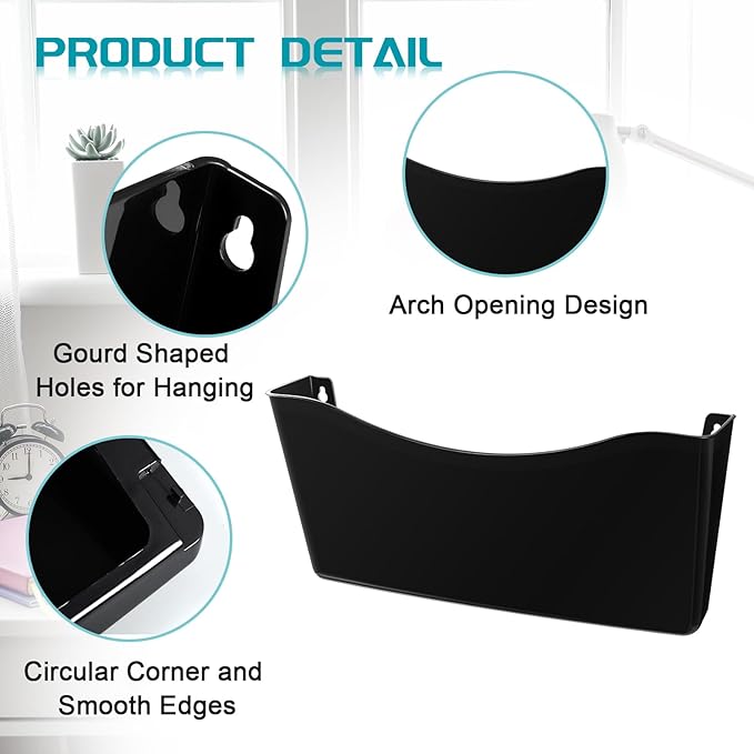 Colarr 6 Pcs Expandable Pocket Wall File Set Plastic Wall Mountable Space - Image 3