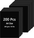 QTLCOHD 200 Sheets Black Cardstock, 8.5 x 11 Inch, 92 lb Construction Paper Bulk by WelcomeToQTLCOHD