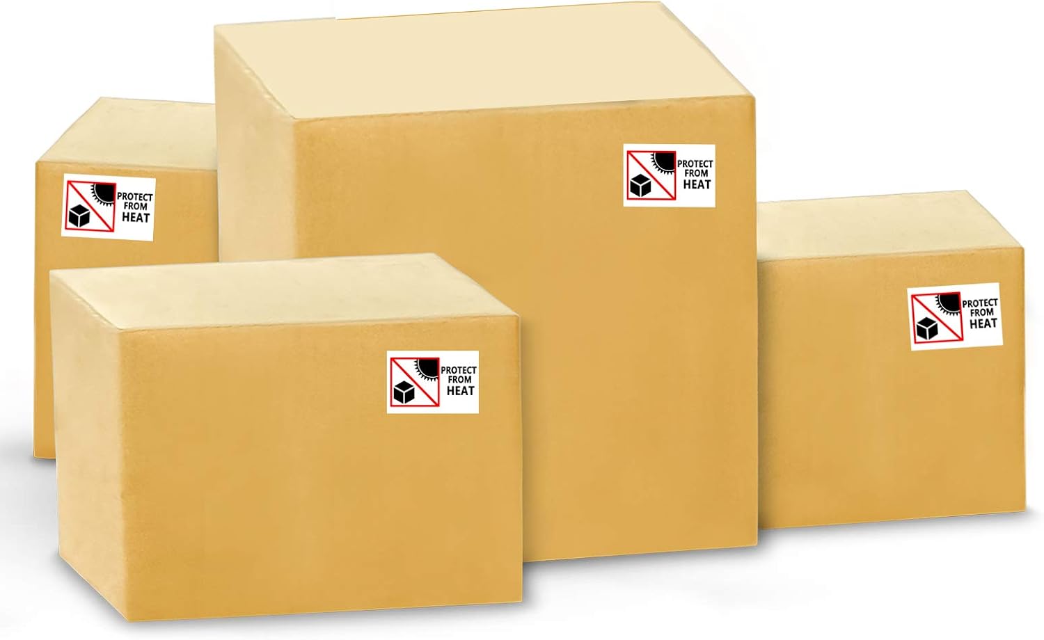 Protect from Heat Caution Labels,Shipping Warning Stickers for Package Boxes,2x3 Inch 300 Pcs Per Roll