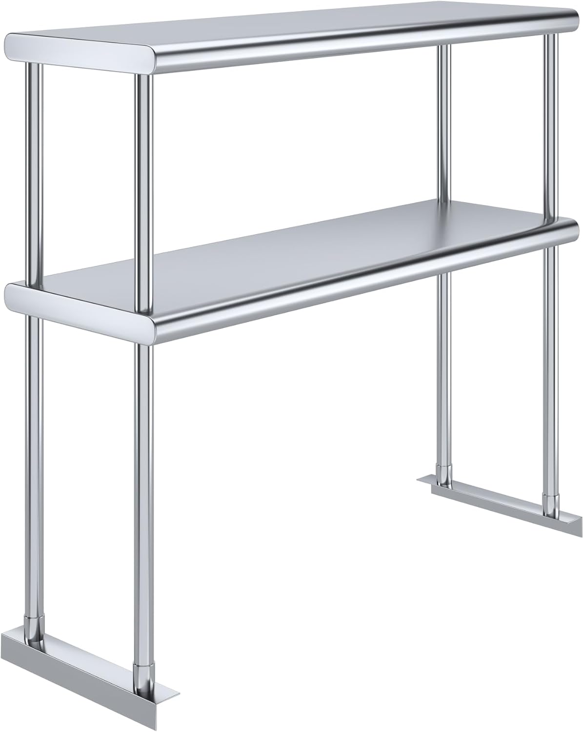 AmGood 36 in. Long x 12 in. Deep Double Tier Overshelf - Stainless Steel Tabl...