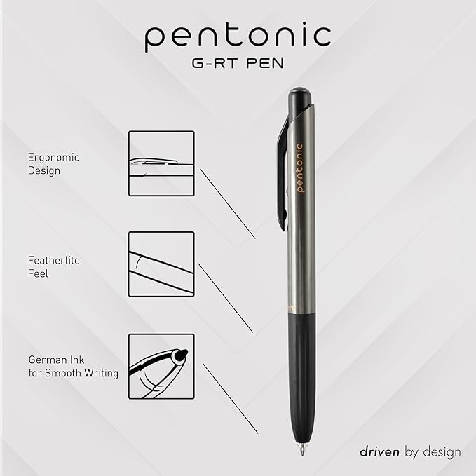 Pentonic GR-T Retractable Gel Pens, 0.7 mm Fine Point, Smooth Writing - Image 2