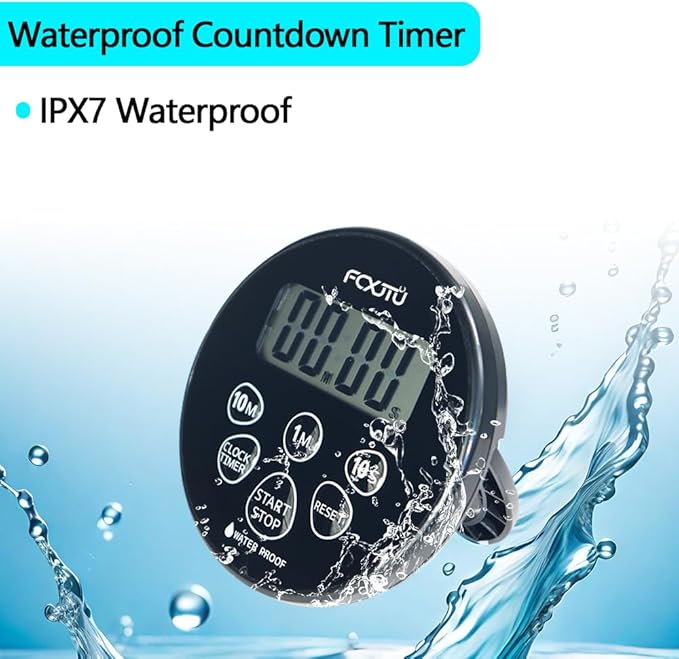 FCXJTU Digital Waterproof Shower Clock Timer, Bathroom Shower Countdown Timer - Image 3