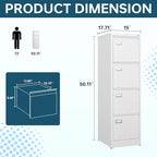 MIIIKO 4 Drawer File Cabinet, Home Office File Folders Storage Cabinet - Image 3