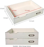 MyGift Rustic Wood Desktop Drawer-Style Stackable Document Letter Tray - Image 2
