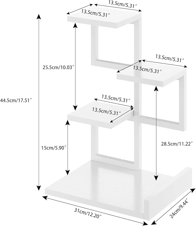 YMYNY Desktop Shelf Organizer, 4 Tier Storage Display Rack, Desk Shelf - Image 3