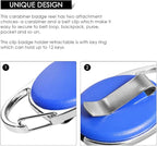 Retractable Badge Holder with Carabiner Reel Clip and Key Ring - Image 5