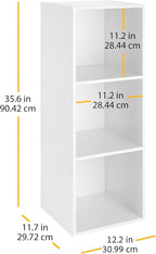 Whitmor 3 Cube Storage Organizer, 3 Tier Stackable MDF Wood Bookcase, Open - Image 3
