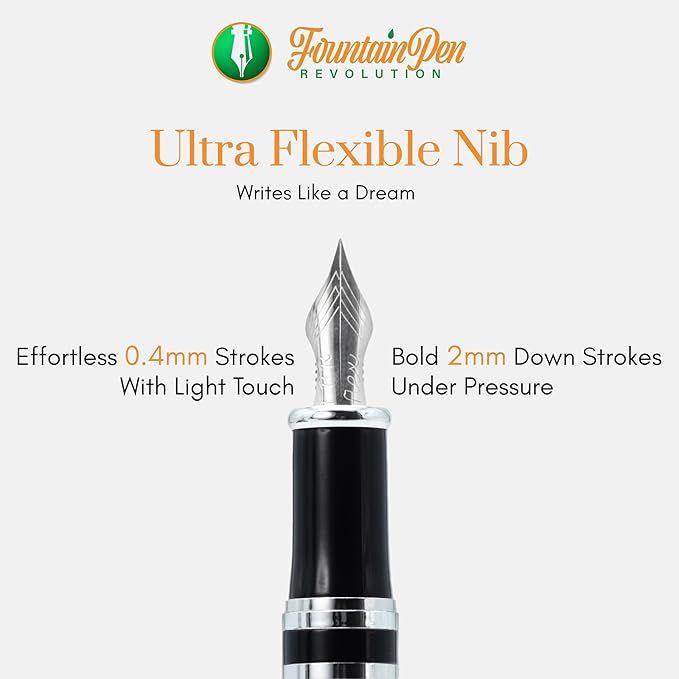 FPR Ambassador Ultra Flex Nib Fountain Pen Set, Burgundy - Image 5