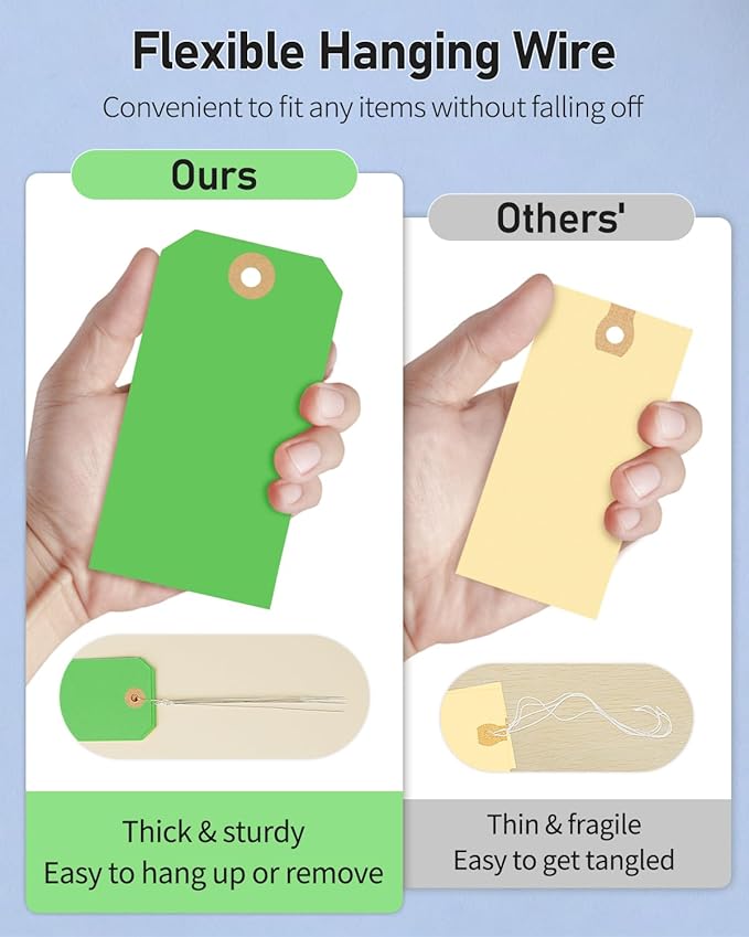 Uniclife 100 Pcs Green Blank Shipping Tags - Image 4